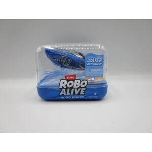 Zuru Robo Alive Robo Boat Blue Robotic Water Activated Shark Face